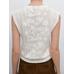 Sleeveless top with lace detail цвет: Натуральный, кремовый