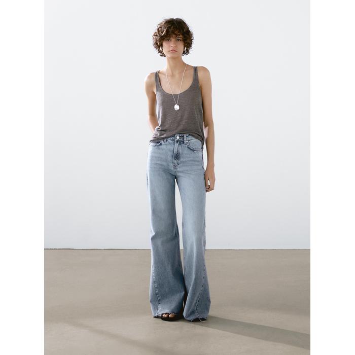 Linen fabric detail straps top цвет: Болотно-зеленый