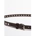 Thin belt studded nappa leather цвет: Коричневый
