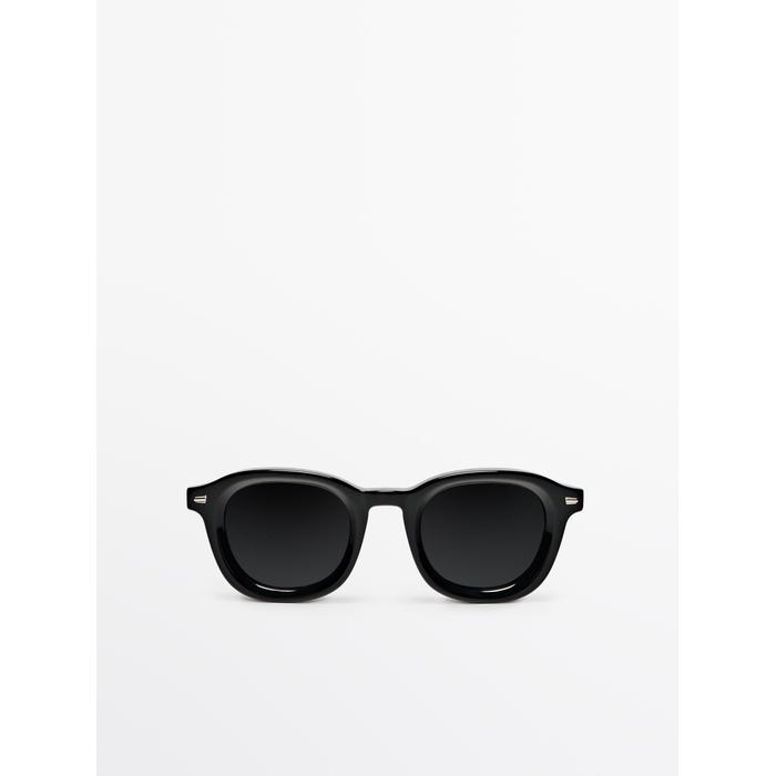 Round acetate sunglasses цвет: Черный