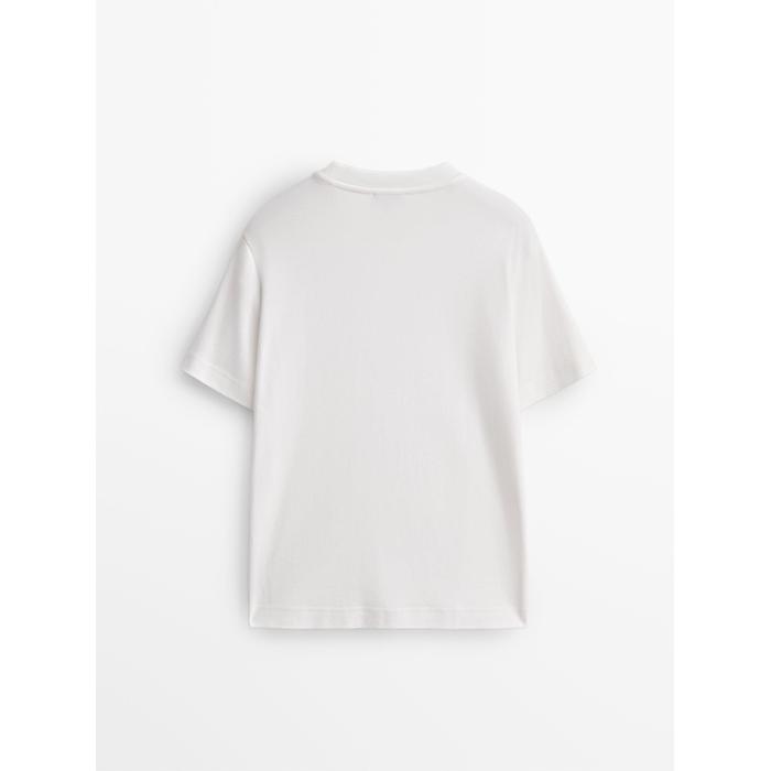 Round neck T-shirt цвет: Натуральный, кремовый