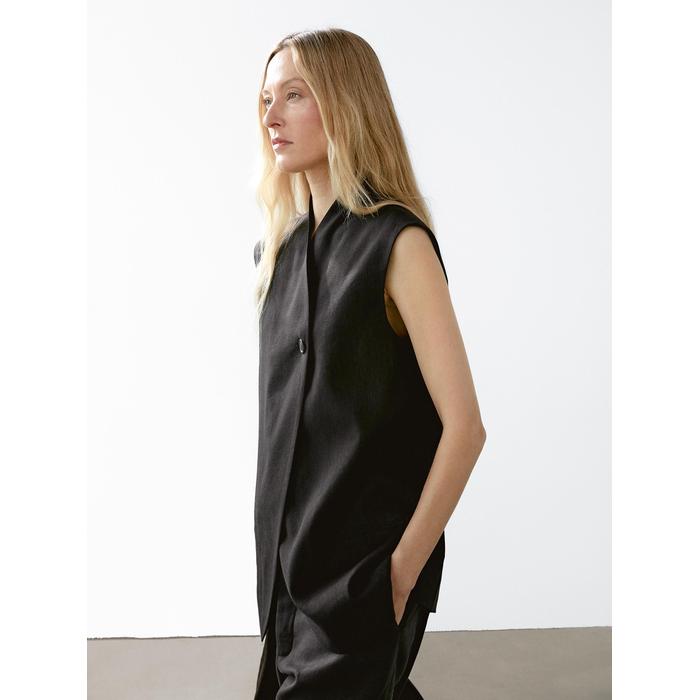 Waistcoat with linen turtleneck цвет: Черный