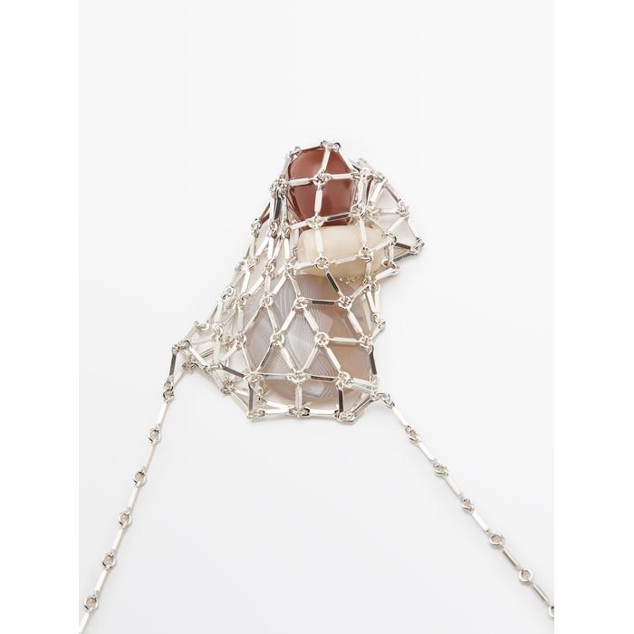 Stone net necklace цвет: Серебряный