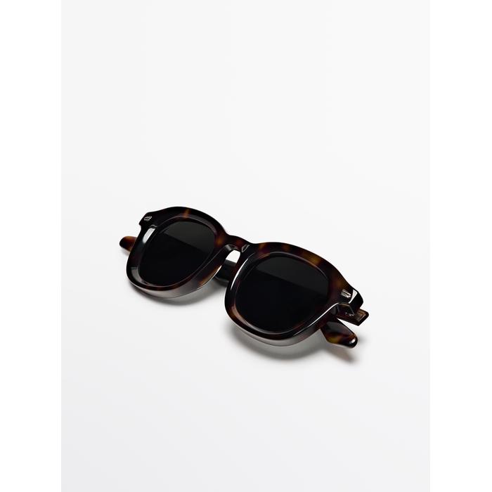 Tortoiseshell effect round sunglasses цвет: Коричневый
