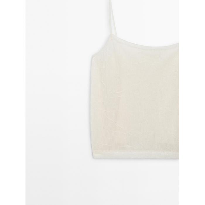 Fluid embroidered strappy top цвет: Натуральный, кремовый