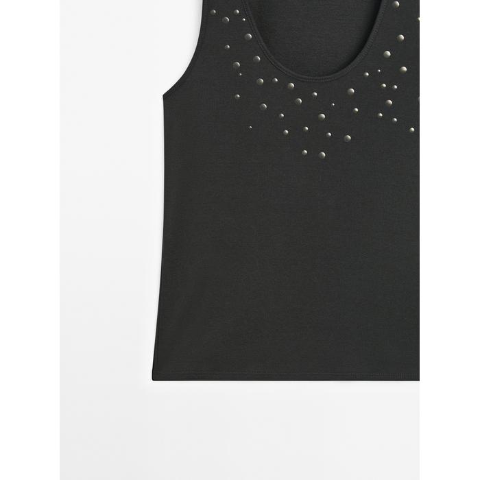 Halter top with studs цвет: Свинцовый