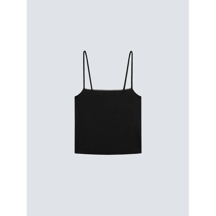 Knitted top with lace straps цвет: Черный