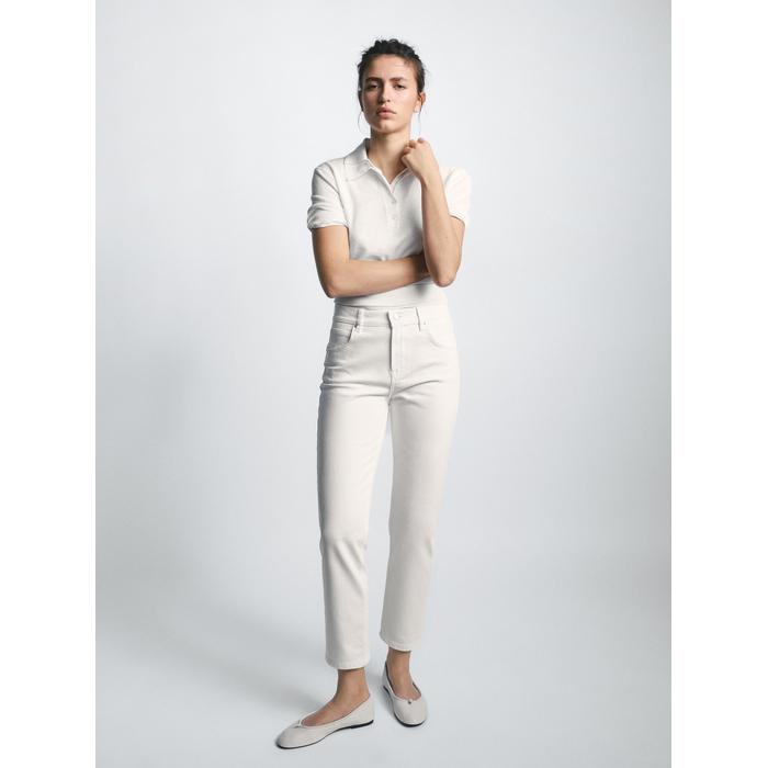 Cropped mid rise slim fit jeans цвет: Натуральный, кремовый