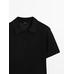 Openwork polo knit linen blend jumper цвет: Черный