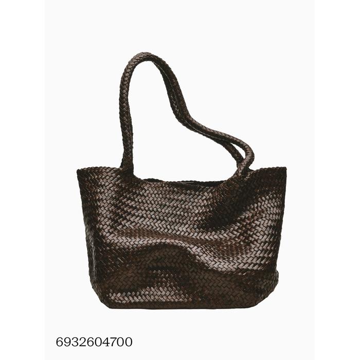 Large braided nappa leather tote bag цвет: Коричневый