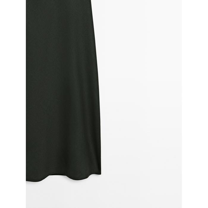 Midi dress 100% linen цвет: Темно-зеленый