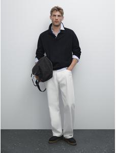 Rib knit polo 100% cashmere цвет: Темно-синий