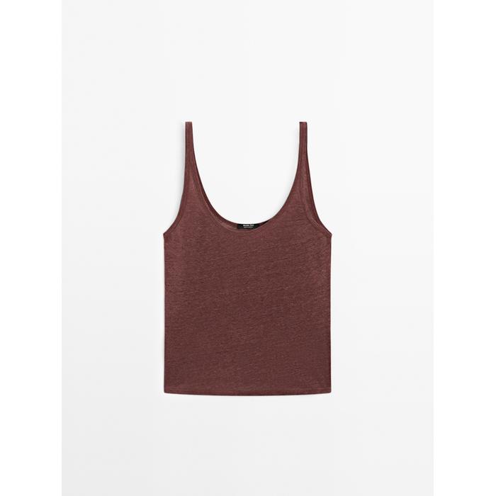 100% linen tank top цвет: Бургундский