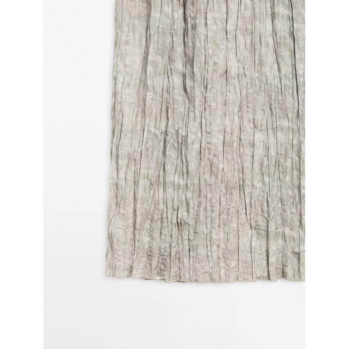 Fluid midi skirt with striped detail цвет: Дымчатый
