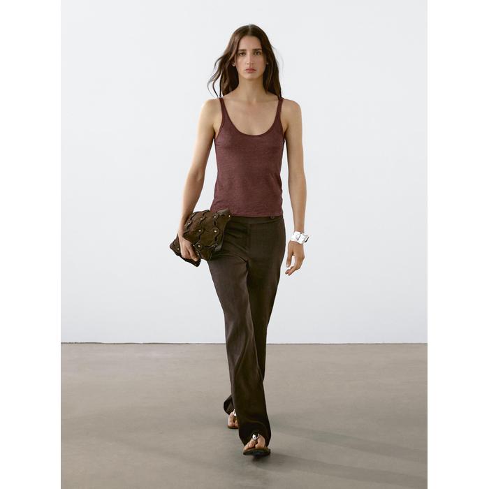 100% linen tank top цвет: Бургундский