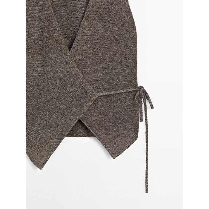 Crossed Mouliné Knit Vest цвет: Коричневый