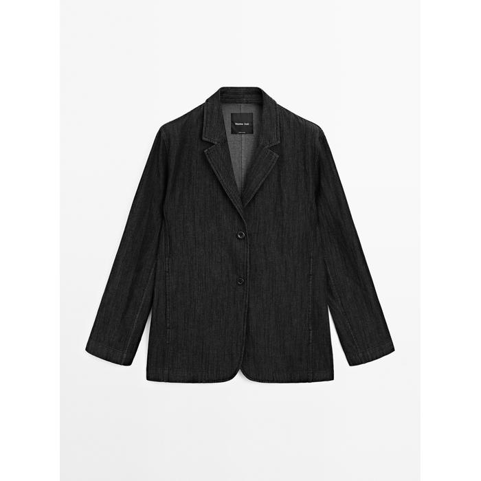 Loose-Fit Denim Blazer цвет: Черный