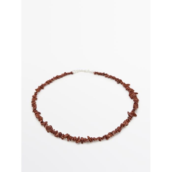 Stone necklace цвет: Гранатовый