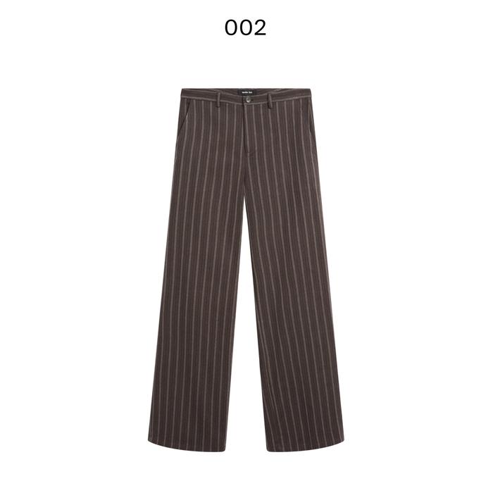 Wide leg low rise striped trousers цвет: Коричневый