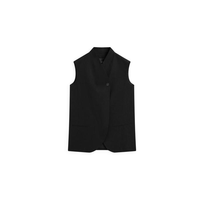 Waistcoat with linen turtleneck цвет: Черный