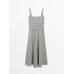 Flared Midi Dress with Stripes цвет: Натуральный, кремовый