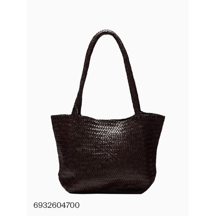 Large braided nappa leather tote bag цвет: Коричневый