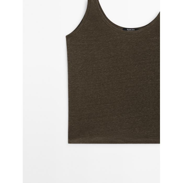 100% linen tank top цвет: Хаки