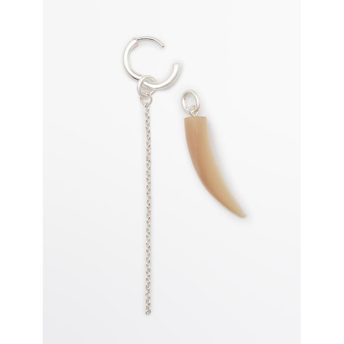 Hoop earrings with stone цвет: Цвет кости