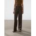 Wide leg low rise striped trousers цвет: Коричневый