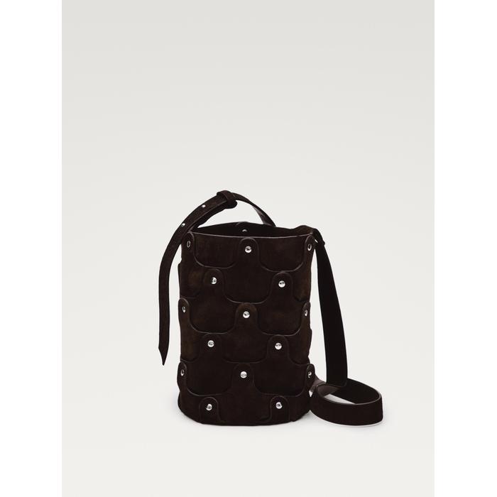 Bucket bag studded split leather цвет: Коричневый