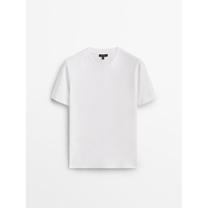 Round neck T-shirt цвет: Натуральный, кремовый