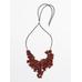 LEATHER CORD NECKLACE WITH STONES цвет: Коралловый