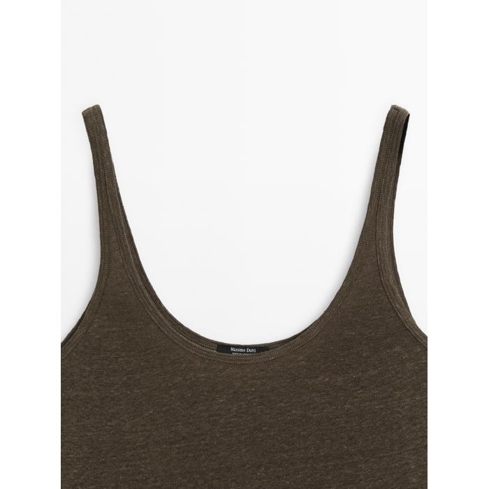100% linen tank top цвет: Хаки