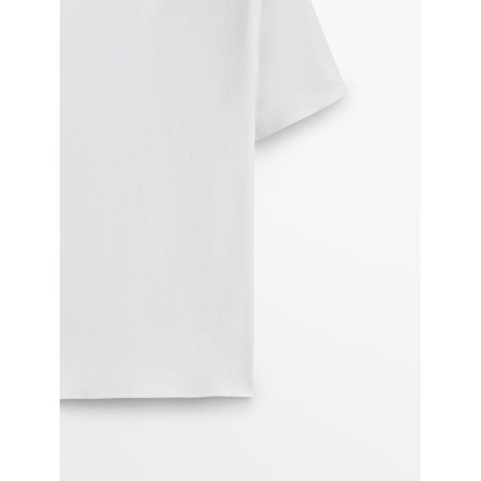 Round neck T-shirt цвет: Натуральный, кремовый