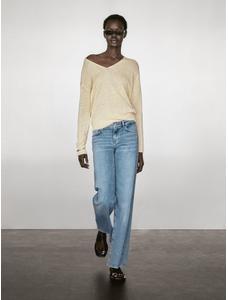 Long sleeve knitted jumper 100% linen цвет: Желтый