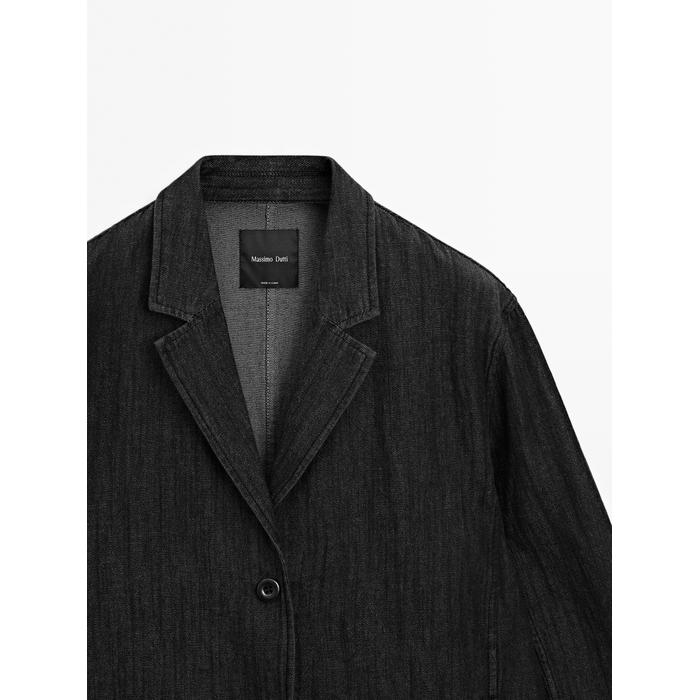 Loose-Fit Denim Blazer цвет: Черный
