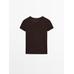 T-shirt with metallic studs detail цвет: Коричневый