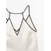 Satin halter top with vivid detail цвет: Натуральный, кремовый