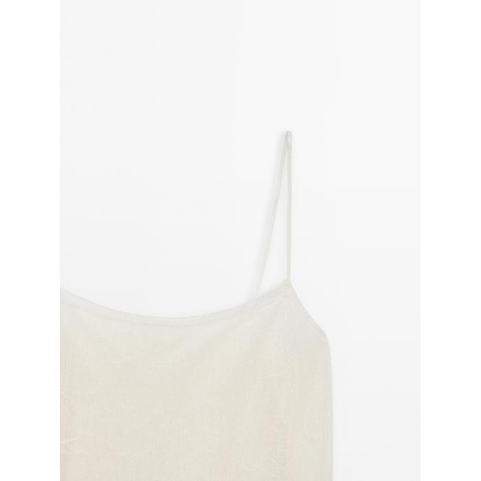 Fluid embroidered strappy top цвет: Натуральный, кремовый