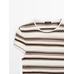 Openwork knit striped T-shirt цвет: Серый натуральный