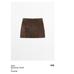 Suede leather mini skirt цвет: Коричневый