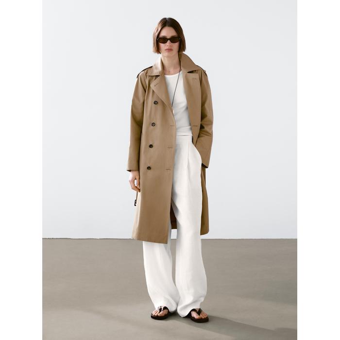 100% cotton trench coat цвет: Коричневый
