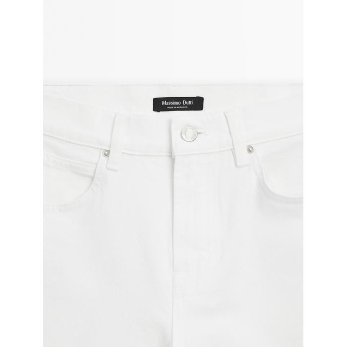 Cropped mid rise slim fit jeans цвет: Натуральный, кремовый