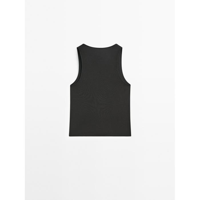 Halter top with studs цвет: Свинцовый
