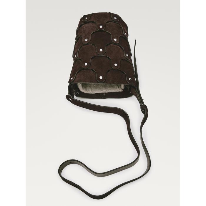 Bucket bag studded split leather цвет: Коричневый