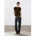 T-shirt with metallic studs detail цвет: Коричневый