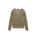 V-neck jumper 100% linen цвет: Зеленоватый