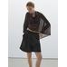 Шорты из смесового льна Tencel™ со складками цвет: Черный