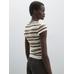 Openwork knit striped T-shirt цвет: Серый натуральный
