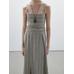 Flared Midi Dress with Stripes цвет: Натуральный, кремовый